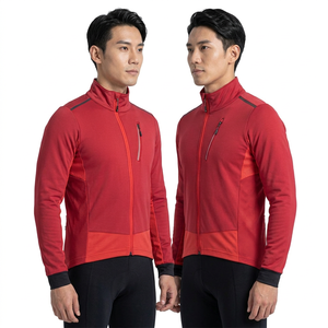 เสื้อแจ็คเก็ตสปอร์ตผ้าฟลีซสีแดงแบบยูนิเซ็กซ์ พร้อมซิป คอตั้ง กันลม เหมาะสำหรับใส่ในฤดูใบไม้ร่วง - Product Image 3