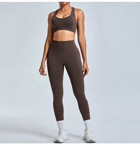 Combinaison de yoga sans couture pour femmes, pantalon de survêtement sexy, embelli dans le dos, haut serré, croupe de pêche, ensembles de yoga et de gymnastique - Product Image 5