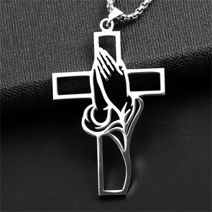 Collar de Cruz de Acero Inoxidable para Hombre, Joyería de Acero de Titanio, <span class=keywords><strong>Nueva</strong></span> Joyería, Oración Religiosa, Creyentes, <span class=keywords><strong>Fe</strong></span> Cristiana - Product Image 1