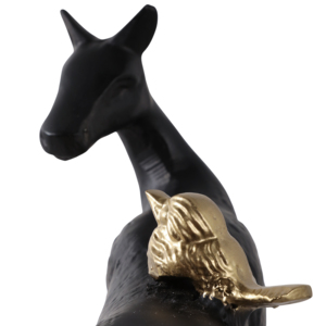 Scultura di Cavallo con Accento di Uccello, Statuetta Decorativa Nera per Casa, Ufficio, Bagno, Ornamento per Scaffale - Product Image 5