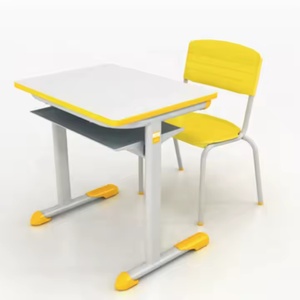 Ensemble de bureau et chaise scolaire ergonomique, moderne, écologique et durable pour enfants avec structure métallique - Product Image 2