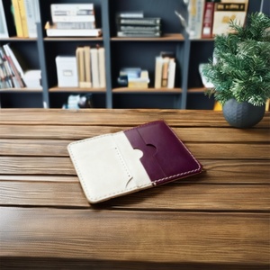 Vintage Genuine Leather Open Short <b>Slim</b> Wallet Anti-Theft RFID Cotton Lining Large Capacity <b>Card</b> <b>Holder</b> Slots Daily - Product Image 2