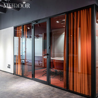 Puerta Exterior de Aluminio Meidoor Villa, Puerta Francesa Abatible con Rejilla de Aluminio y Vidrio para Apartamento, Dormitorio, Supermercado, Impermeable
