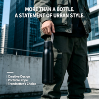 Termo Deportivo de Acero Inoxidable 304, Botella de Agua Portátil de Gran Capacidad, Termo de Vacío para Gimnasio, Viajes y Actividades al Aire Libre, con Logotipo Personalizado