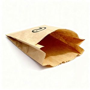 Customized Professional Eco-Friendly Greaseproof PE Coated Disposable <b>Paper</b> <b>Bags</b> for Burger Bread Food Takeout with Logo - Product Image 2