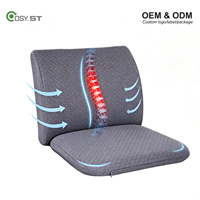 Vente en gros usine : Ensemble coussin de siège et oreiller de soutien lombaire 2-en-1, en mousse à mémoire de forme, orthopédique, ergonomique, antibactérien, amovible