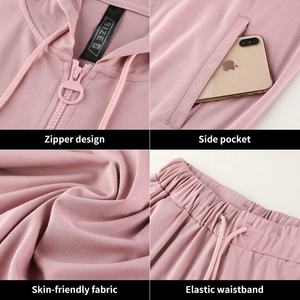 Wholesales Design Your Own <strong>Cheap</strong> Polyester Hoodie Sweatshirt <strong>Jogger</strong> Pants Sweatsuit Tracksuit Set <strong>for</strong> <strong>Women</strong> - Product Image 3