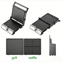 180 °    Grille-pain électrique 2000W pour panini 4 tranches avec plaques amovibles antiadhésives et protection contre la surchauffe