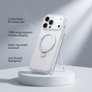 Fundas de Lujo para Teléfono Móvil con Anillo Magnético, Acabado Mate Esmerilado, Resistentes a Impactos, Venta al Por Mayor para <span class=keywords><strong>iPhone</strong></span> 15 Pro Max 18 17 16 12 - Product Image 1