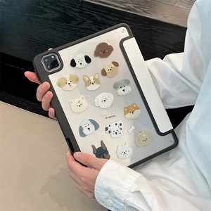 Cute Dog Pattern iPad Case For Air5 Air4 Pro 2022 2024 With Pencil Holder Magnetic Smart <b>Cover</b> - Product Image 4