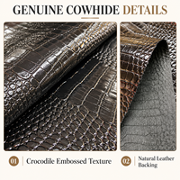 Fournisseur d'or Cuir de vachette véritable gaufré crocodile 1,2-1,4 mm pour chaussures, sacs, ceintures en cuir, articles en cuir et porte-cartes