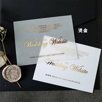 Papel de calco impreso personalizado de lujo Tarjeta de agradecimiento para negocios Papel de acetato de vitela transparente esmerilado para boda
