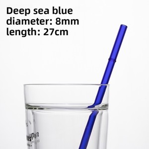 Pailles en verre borosilicate écologiques, résistantes aux chocs, durables, résistantes à la chaleur ; pailles pour enfants style Starbucks 27 cm - Product Image 4