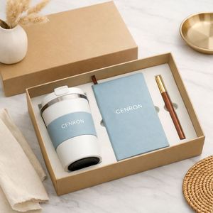 Promotional Corporate Gift Box Set: Custom <b>Notebook</b>, Insulated Tumbler and Metal Pen for Clients - Product Image 1