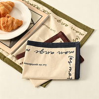 WML044 Serviettes en coton et lin imprimées en gros, style nordique classique, respirantes, décoratives, torchons de cuisine, absorbantes, nappes de table