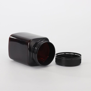 Envase Cuadrado para Medicamentos de Grado Alimenticio, Frasco de Plástico PET Transparente Marrón Oscuro Vacío para Miel de Manuka con Tapa a Prueba de Manipulación, 250g 500g 1000g - Product Image 3