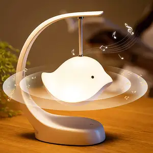 新款智能无线鸟灯扬声器可爱造型带发光二极管灯床卧室无线声音蓝色小鸟夜灯