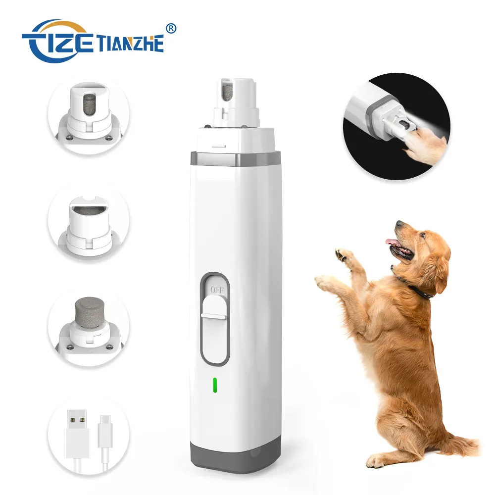 Easy To Use 2 Speed Dual Led Lights Pet Electric Nail Grinder Device Dog Nail Grinder Trimmer