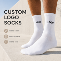 Chaussettes de compression athlétiques respirantes en tissu éponge à séchage rapide avec logo personnalisé