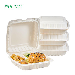 Fuling nhà hàng 9x9 inch 3 ngăn mfpp bản lề <span class=keywords><strong>container</strong></span> r dùng một lần sinh thái thân thiện vỏ sò mang đi thực phẩm <span class=keywords><strong>container</strong></span> - Product Image 4