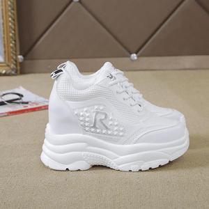 Chaussures de sport décontractées pour femmes 2025, respirantes, en maille, plateforme, semelle épaisse, augmentant la taille, design sportif - Product Image 6