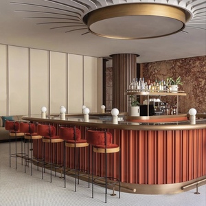 เฟอร์นิเจอร์ร้านอาหาร บาร์ โรงแรม เคาน์เตอร์บาร์หินอ่อน ออกแบบเคาน์เตอร์บาร์สำหรับพื้นที่พักผ่อนเชิงพาณิชย์ตามสั่ง - Product Image 6