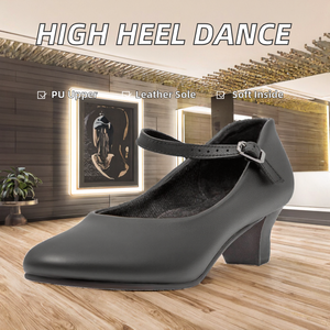 Prix de gros Dynadans Stock d'usine Chaussures de danse latine à talon haut avec tige en PU, doublure en coton et semelle extérieure en cuir véritable - Product Image 2