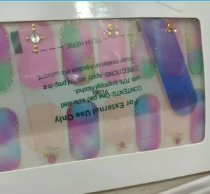 Vente en gros Non-toxique 100% vrai vernis à ongles bandes autocollant strass bâton-on manucure décoration vernis <span class=keywords><strong>Patch</strong></span> enveloppes autocollant - Product Image 4