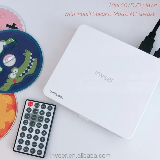 Inveer Pemutar DVD Mini Baru, Pemutar CD Portabel Multifungsi dengan Pengendali Jarak Jauh, Pemutar CD Model M3speaker Anak-anak