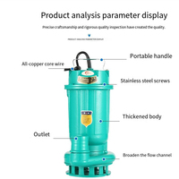 1.5kw2HP 15m 15m ³ pompe à eaux usées submersible d'irrigation et de drainage agricole avec pompage à tête haute pompe à eaux usées submersible WQ