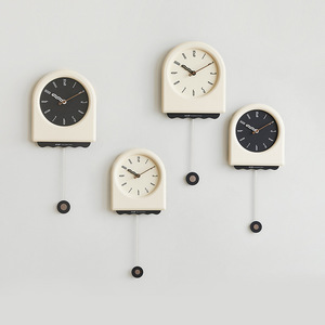 French Style Cream Wall <b>Clock</b> Arched Shape <b>Battery</b> Powered Scanning Mechanism For Living Room Decor - Product Image 4