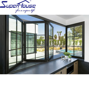 Superhouse sistema comercial vidrio aluminio bi-plegable/bifold/acordeón/<span class=keywords><strong>ventana</strong></span> plegable con NOA NFRC AS2047 - Product Image 1