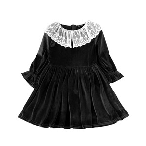 Ropa Infantil de Color Negro, Vestido Musulmán para Niñas, Vestido de Encaje Blanco, Vestidos de Estilo Antiguo para Niñas - Product Image 1