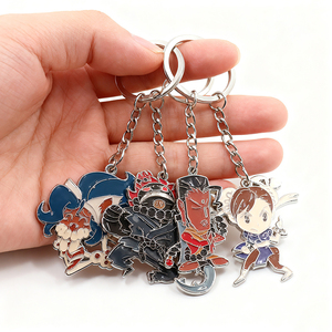 Custom Wholesale Metal Key Chain 2d 3d Cartoon Cute Anime Keyring Metal Craft Hard Soft Enamel Keychain Custom Metal Keychain
