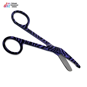 Tijeras de vendaje Zebra Lister moradas y negras de 14 cm, de acero inoxidable, para uso médico, proveedor mayorista líder - Product Image 3