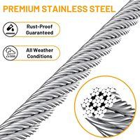 7X7 7*19 Edelstahlkabel SUS 304 SUS I316 Stahlseile 8mm Inox-Kabel Edelstahl-Drahtseil Amerikanischer Standard
