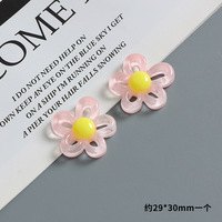 Dopamine acrylique français évidé petite fleur résine accessoires bricolage téléphone portable épingle à cheveux matériel trou chaussures patch matériel
