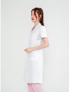 Blouse de laboratoire longue anti-rides pour femmes, coupe ajustée, blouse médicale blanche, adaptée aux cliniques, laboratoires, salons de beauté. - Product Image 5