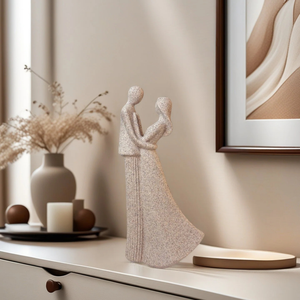 Scultura Astratta in Resina di Angelo e Fata, Coppia di Amanti che si Baciano, Impermeabile e Dipinta a Mano per Arredamento Casa - Product Image 2