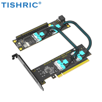 Tarjeta Adaptadora TISHRIC 2026 PCIe 5.0 X16 a Doble MCIO, Tarjeta Divisora PCI-Express X16 a MCIO SFF-1016 para Tarjeta Gráfica de Laptop/PC