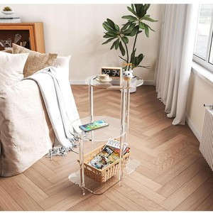 <span class=keywords><strong>Table</strong></span> d'appoint <span class=keywords><strong>ronde</strong></span> à 3 niveaux en acrylique <span class=keywords><strong>transparente</strong></span> de 118 pouces, fabriquée en Chine, pour salon et chambre à coucher - Product Image 2
