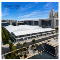 Tente de pavillon d'exposition gonflable géante KENTEN, tentes d'exposition à double étage énormes avec toit thermique pour les grands événements en plein air