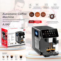 Machine à expresso automatique commerciale 1350W avec écran tactile, mousseur à lait intégré, pour café latte DIY, idéale pour le bureau