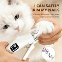 Lime à ongles électrique 2-en-1 autonettoyante et rechargeable pour animaux de compagnie avec affichage numérique LED intelligent et 3 vitesses – Coupe-griffes pour chiens