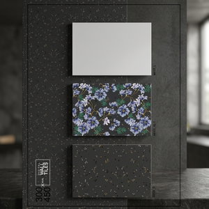 Resaltador con estampado de flores negras de excelente calidad, azulejos de pared de cerámica Digital adecuados para acabado Interior brillante 300x450 30x45 12x18 - Product Image 2