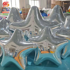 LEDA Outdoor Party & Wedding Events Wedding Decor New Arrival Modern Silver Gold PVC Inflatable Star-Shaped <b>Mirror</b> <b>Ball</b> - Product Image 3