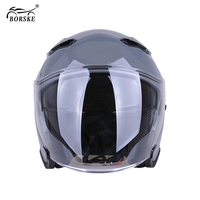 Casques de moto demi-face homologués DOT pour scooter, avec visière double, en ABS, 3/4 casques