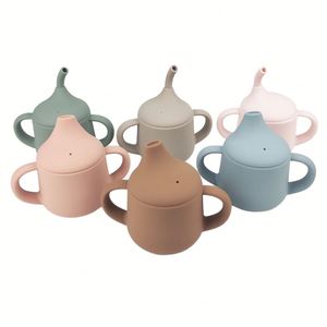 Set de Vasos de Silicona para Bebés con Pajita y Contenedor para Snacks, Libre de BPA, Apto para Alimentos, para Niños Pequeños, Apto para Refrigerador - Product Image 1