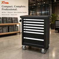 Armoire à outils en métal RTTOOL avec kit d'outils de 181 pièces, chariot à outils à 7 tiroirs pour atelier de réparation automobile