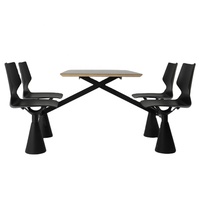 Ensemble table et chaises de restaurant pour 4 personnes, norme ANSI/BIFMA - Mobilier commercial durable et écologique pour les aires de restauration et les cantines